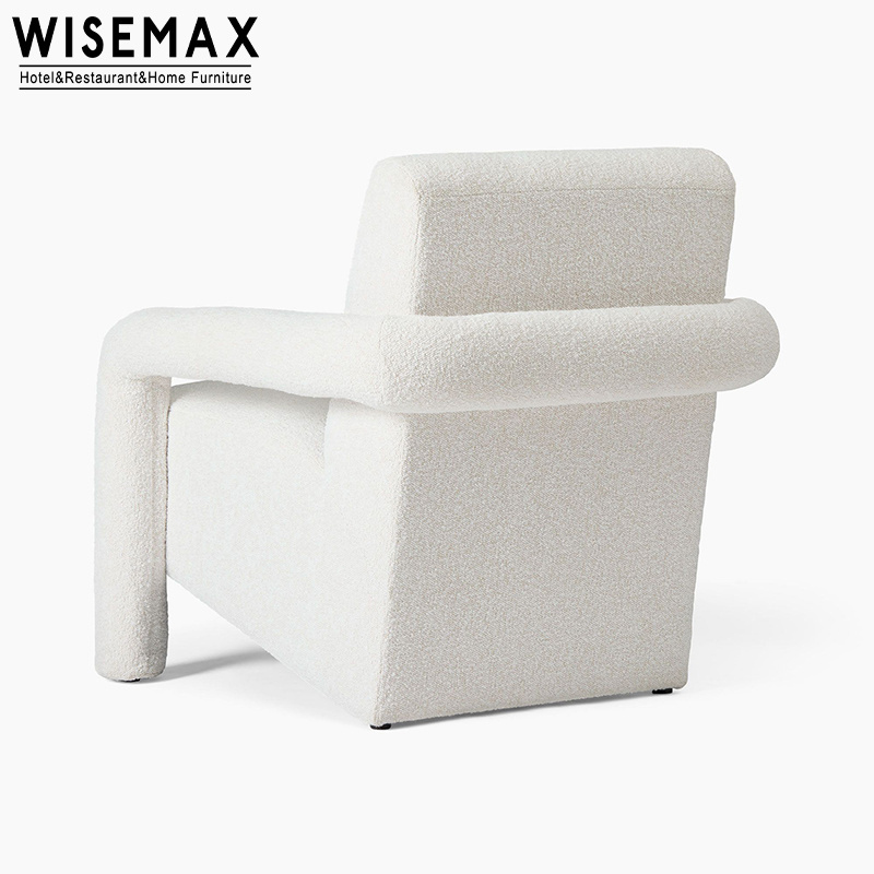 WISEMAX FURNITURE Nordic Luxury Single Seater Wood Sofa Chairs Living Room Furniture Teddy Sofa Accent Lounge Chairs For Bedroom