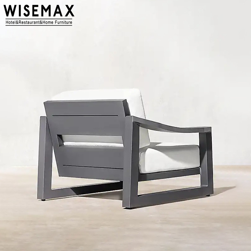 WISEMAX luxury outdoor garden aluminum sofa set waterproof sectional sofa patio furniture hotel pool chairs with pool side table