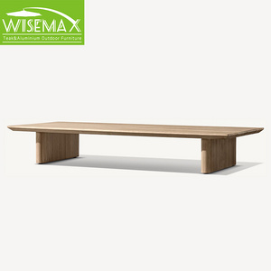 WISEMAX FURNITURE Nordic modern design outdoor coffee table teak wood frame furniture rectangle dining table pool side table