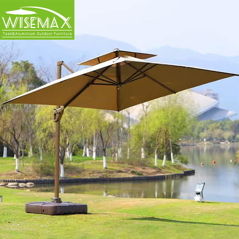 WISEMAX FURNITURE Courtyard aluminum pole sunshade umbrella parasols umbrella with polyester waterproof cloth for poolside beach