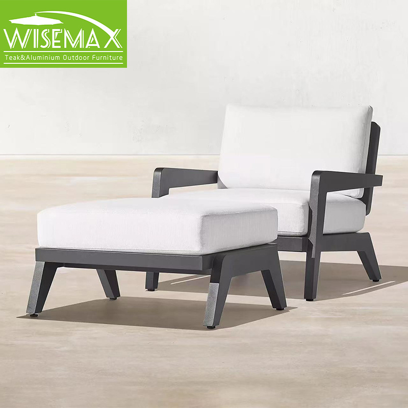 WISEMAX FURNITURE Modern style outdoor coffee table sets aluminum frame rectangle shape sofa side table swimming pool tea table