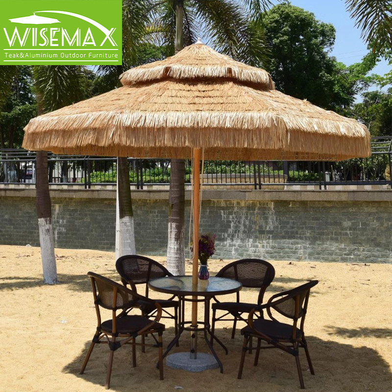 WISEMAX FURNITURE Modern aluminum outdoor umbrella polyester cloth sunshade umbrella PE thatch grass roof for patio courtyard