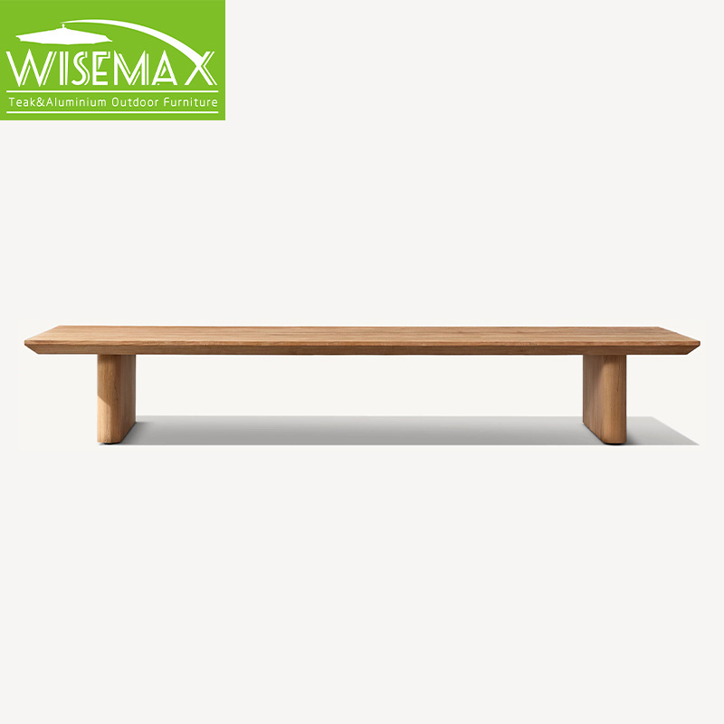 WISEMAX FURNITURE Nordic modern design outdoor coffee table teak wood frame furniture rectangle dining table pool side table