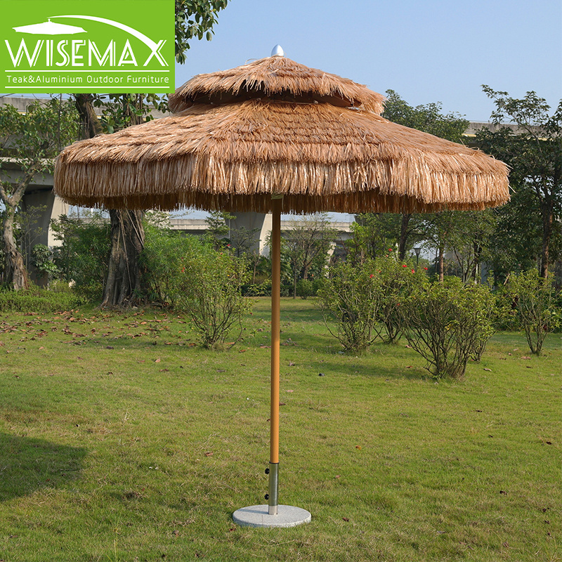 WISEMAX FURNITURE Modern aluminum outdoor umbrella polyester cloth sunshade umbrella PE thatch grass roof for patio courtyard