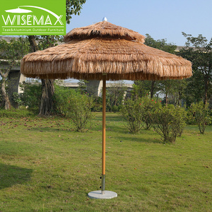 WISEMAX FURNITURE Modern aluminum outdoor umbrella polyester cloth sunshade umbrella PE thatch grass roof for patio courtyard