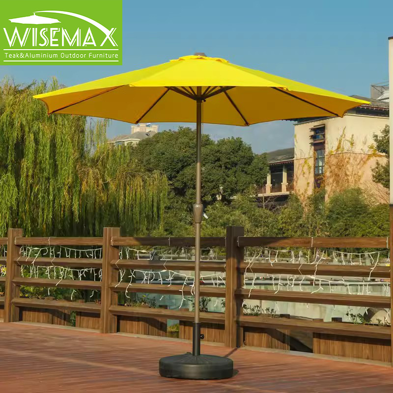 WISEMAX FURNITURE Courtyard aluminum pole sunshade umbrella  waterproof fabric parasols umbrella with marble base for poolside