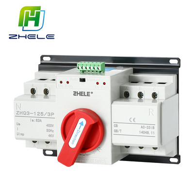 230V 400V AC 63A 80A 100A 125A 2P 3P 4P Single Phase ATS Dual Power Automatic Transfer Switch For Generator for solar