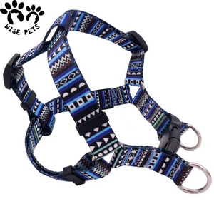 Custom dog harness set heat transfer printed pet harnesses dress collar leash set tactical pet safety vest for medium large dogs