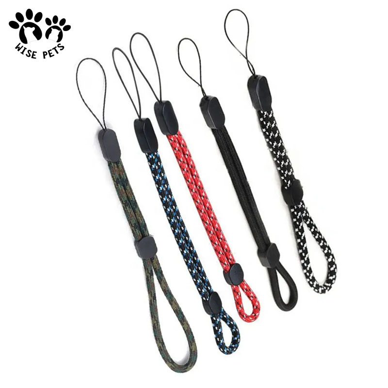 Wholesale custom adjustable short rope mobile phone case hand wrist strap lanyard for camera water bottle flashlight