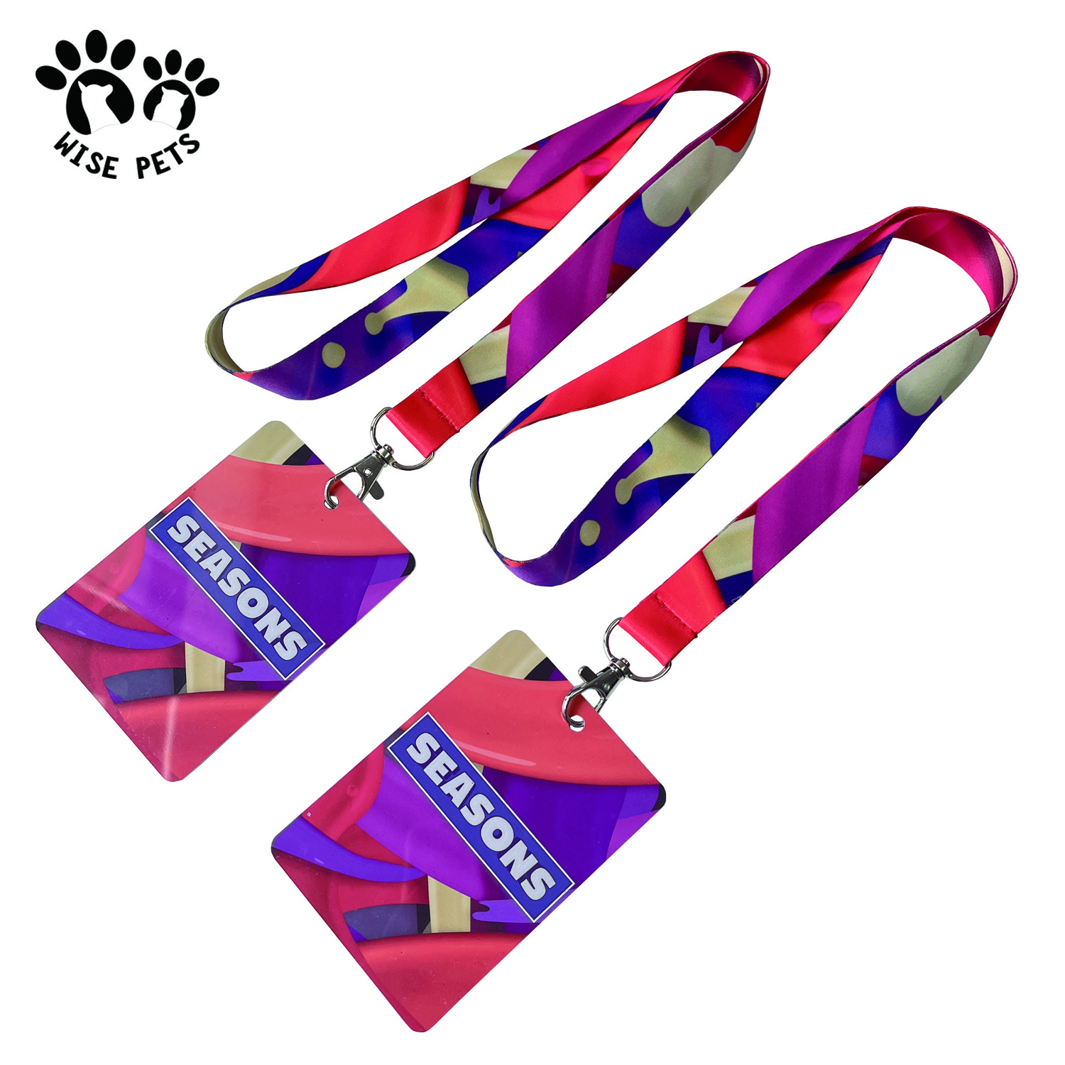 Hot Sale Two Sides Printing ID Card Lanyards Multi Colors ID Badge Holders Polyester Neck Lanyard with Personalized Printed Card