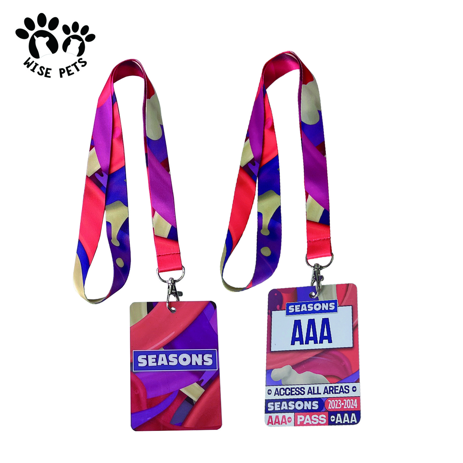 Hot Sale Two Sides Printing ID Card Lanyards Multi Colors ID Badge Holders Polyester Neck Lanyard with Personalized Printed Card