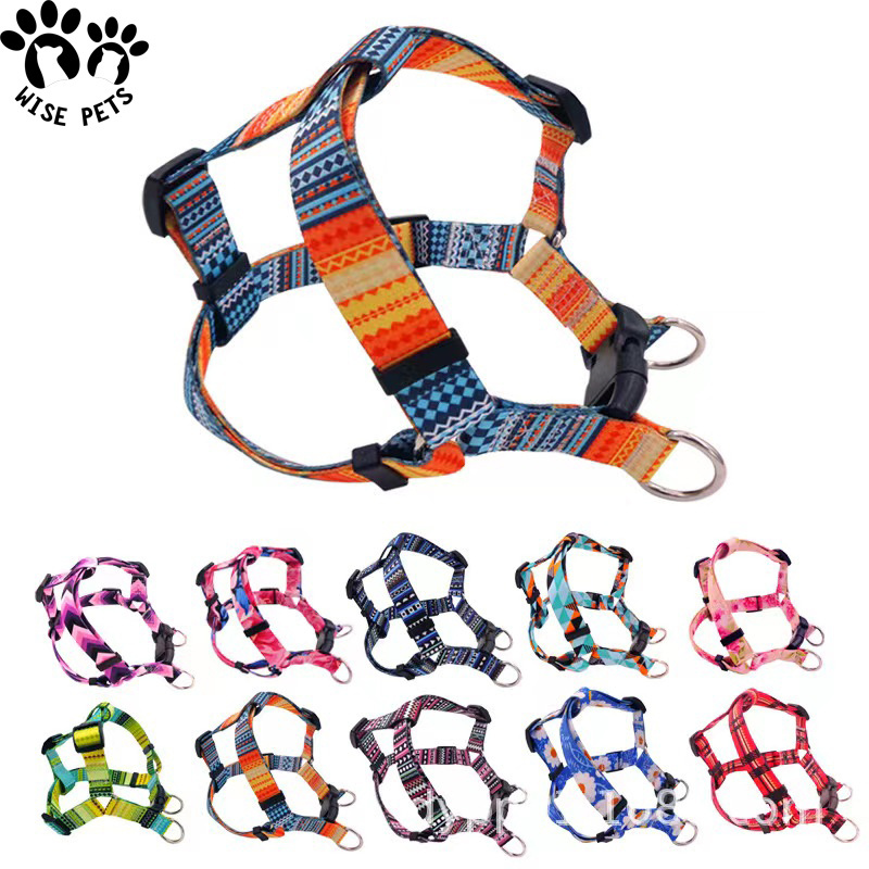 Custom dog harness set heat transfer printed pet harnesses dress collar leash set tactical pet safety vest for medium large dogs