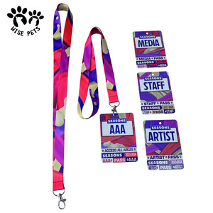 Hot Sale Two Sides Printing ID Card Lanyards Multi Colors ID Badge Holders Polyester Neck Lanyard with Personalized Printed Card