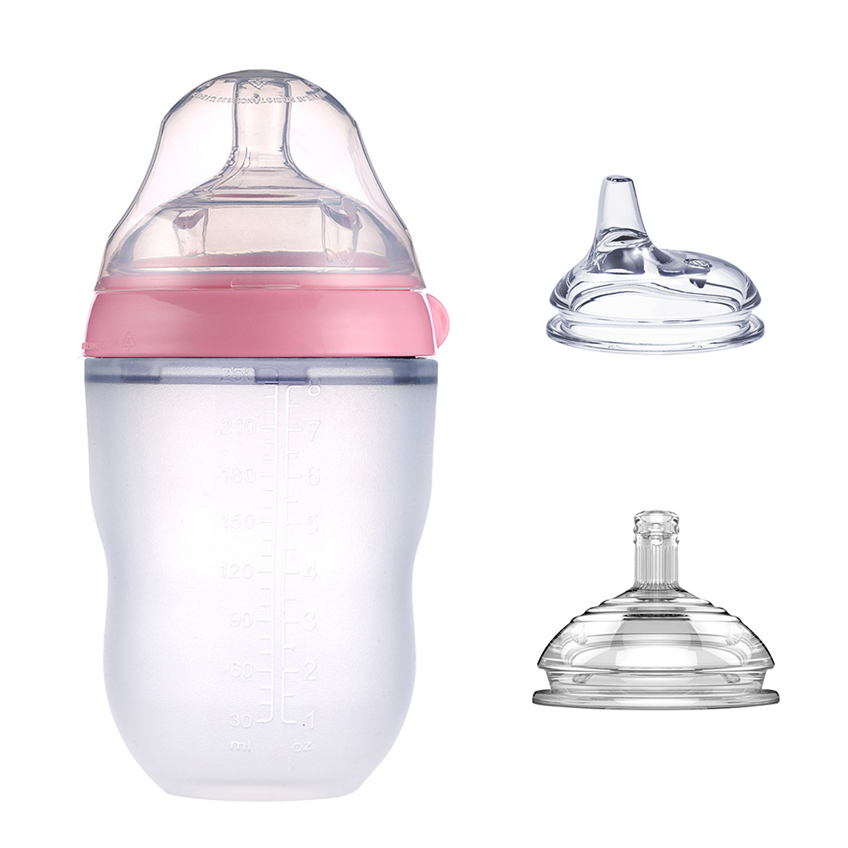 BPA free baby products 150ml 250ml Baby feeding bottle set 3 in 1 high quality silicone baby bottle