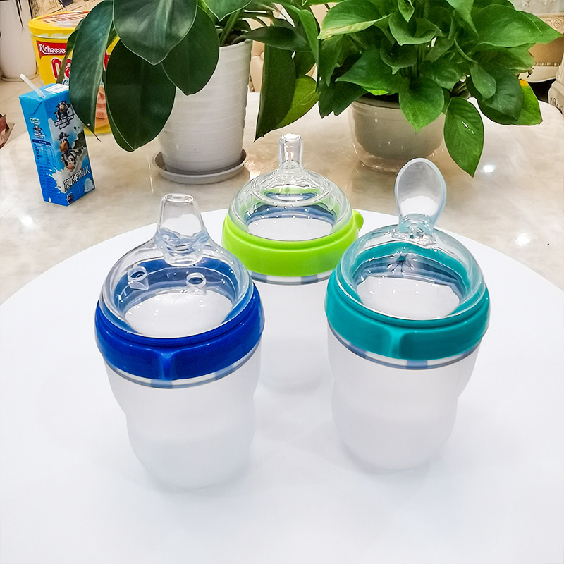 BPA free baby products 150ml 250ml Baby feeding bottle set 3 in 1 high quality silicone baby bottle