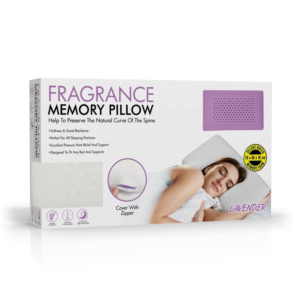 Wholesale Comfortable Luxury Sleep Lavender Infused Memory Foam Pillow Neck Support Pollen Bed Ergonomic Pillow