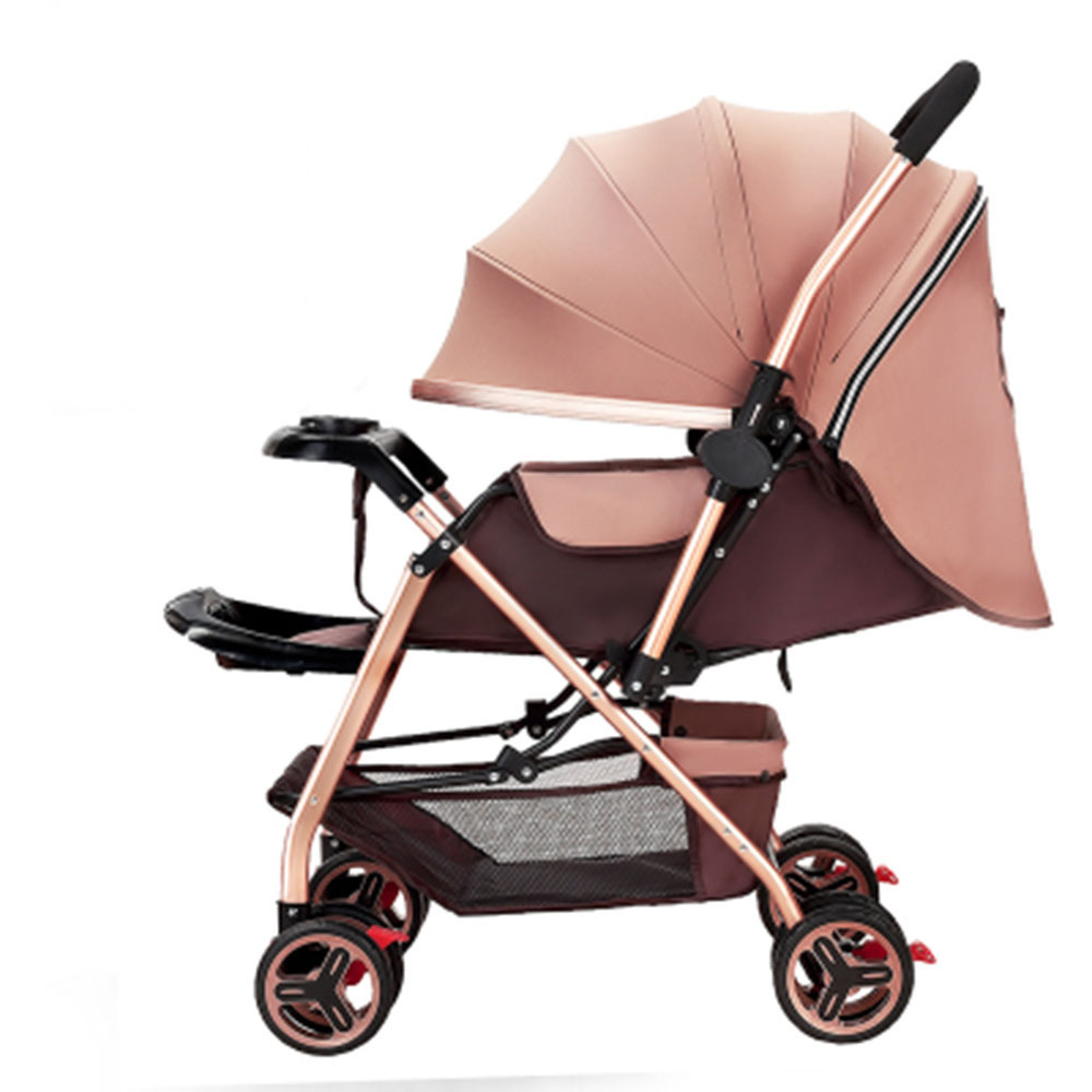 Luxury Baby Stroller Aluminum Alloy Frame Cotton Canopy Stroller 360 Rotating Wheel Multifunctional Baby Stroller