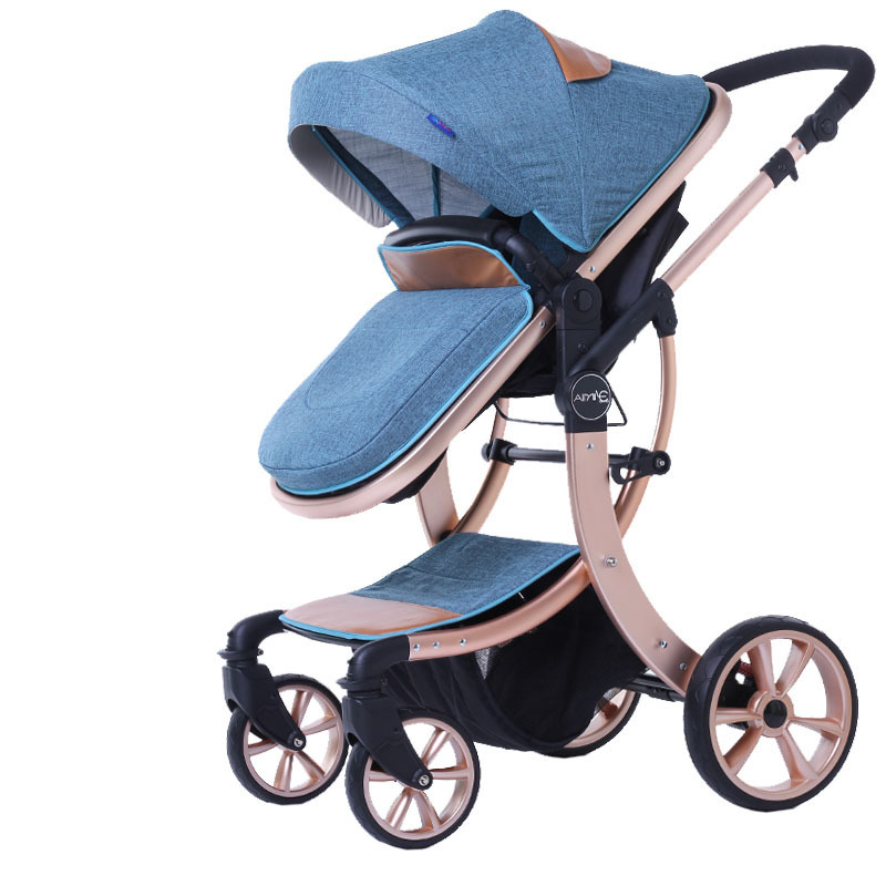 Children  Baby Carriage Trolley Luxury Baby Pram Stroller Oxford Canopy High Landscape Pushchair Baby Stroller 2 in 1