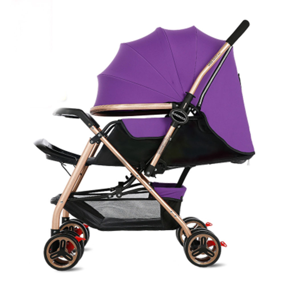 Luxury Baby Stroller Aluminum Alloy Frame Cotton Canopy Stroller 360 Rotating Wheel Multifunctional Baby Stroller