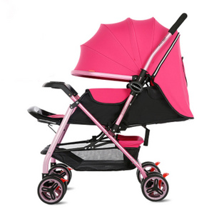 Luxury Baby Stroller Aluminum Alloy Frame Cotton Canopy Stroller 360 Rotating Wheel Multifunctional Baby Stroller