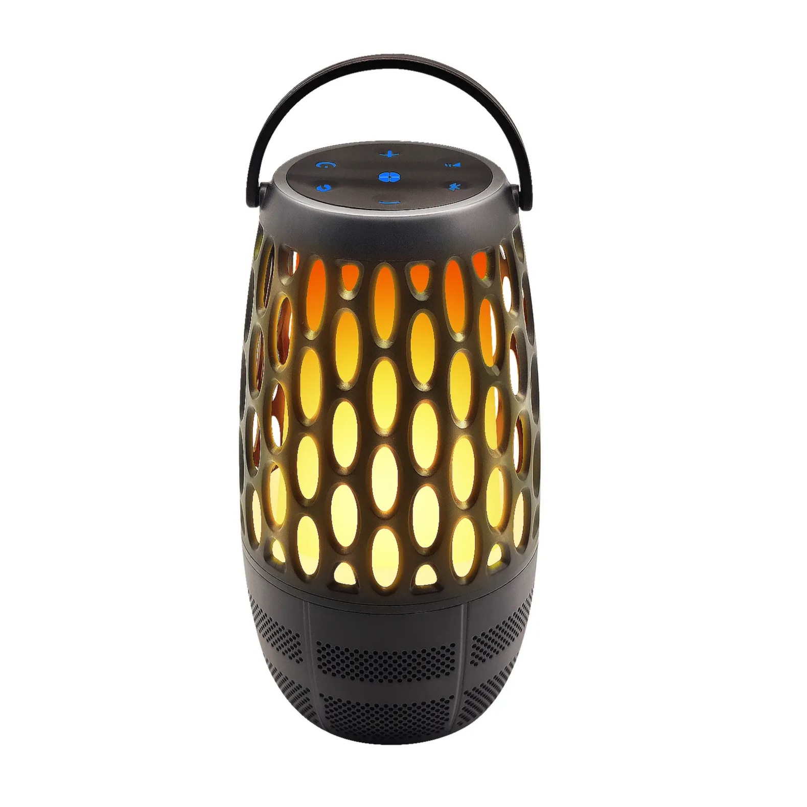 wisetiger Led Flame Bluetooth 5.3 Speaker Flashlight Atmosphere Portable Outdoor Speaker with LED Flasher Light