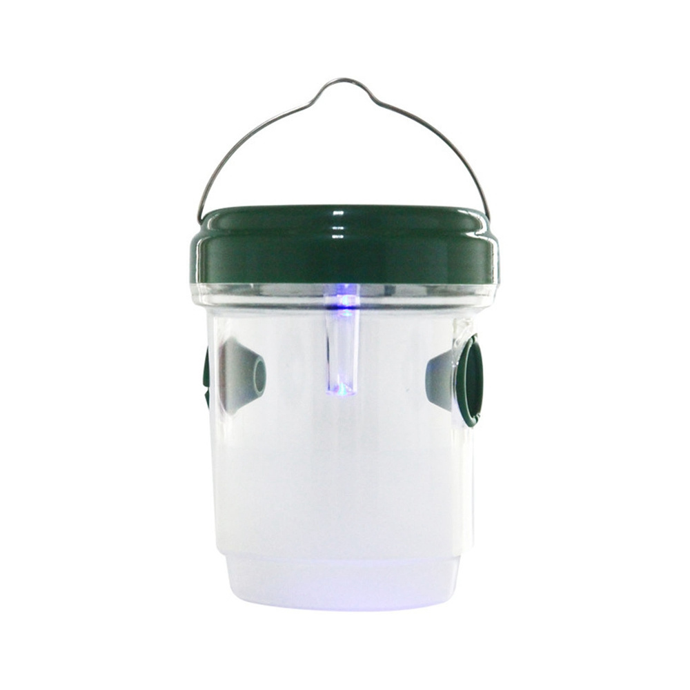 Solar Powered Wasp Trap with UV LED Light Reusable Outdoor Bees Fly Bugs Catcher Killer