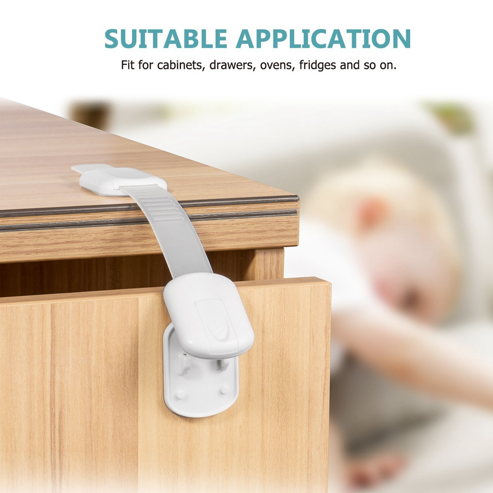 Baby Proofing Child Cupboard Lock with Adhesive Tape Latches to Oven,Fridge,Closet Seat,Door,Window