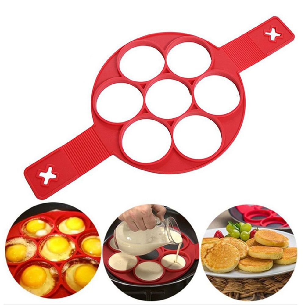 Pancake Mold Maker Nonstick Silicone Egg Rings Egg Cooker Muffin Round Heart Shape Mold Cooking Tool for Frying Muffin Pancake