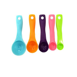 Colorful 5pcs Measuring Spoons Plastic Teaspoon Measure Spoon Cups Gram Scoop Ladle Kitchen Accessory Kitchen Bathroom Decor