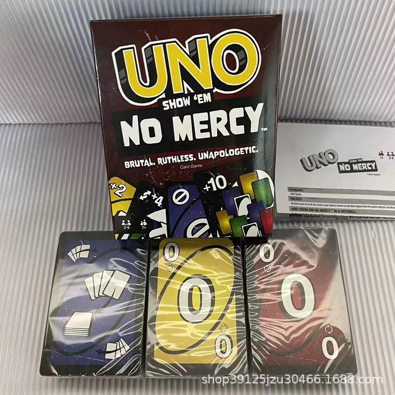 Hot Sale Cartoon Anime Games UNOs No Mercy Cards Real Family Party Entertainment Board Fun Poker Toys Gifts Playing Cards