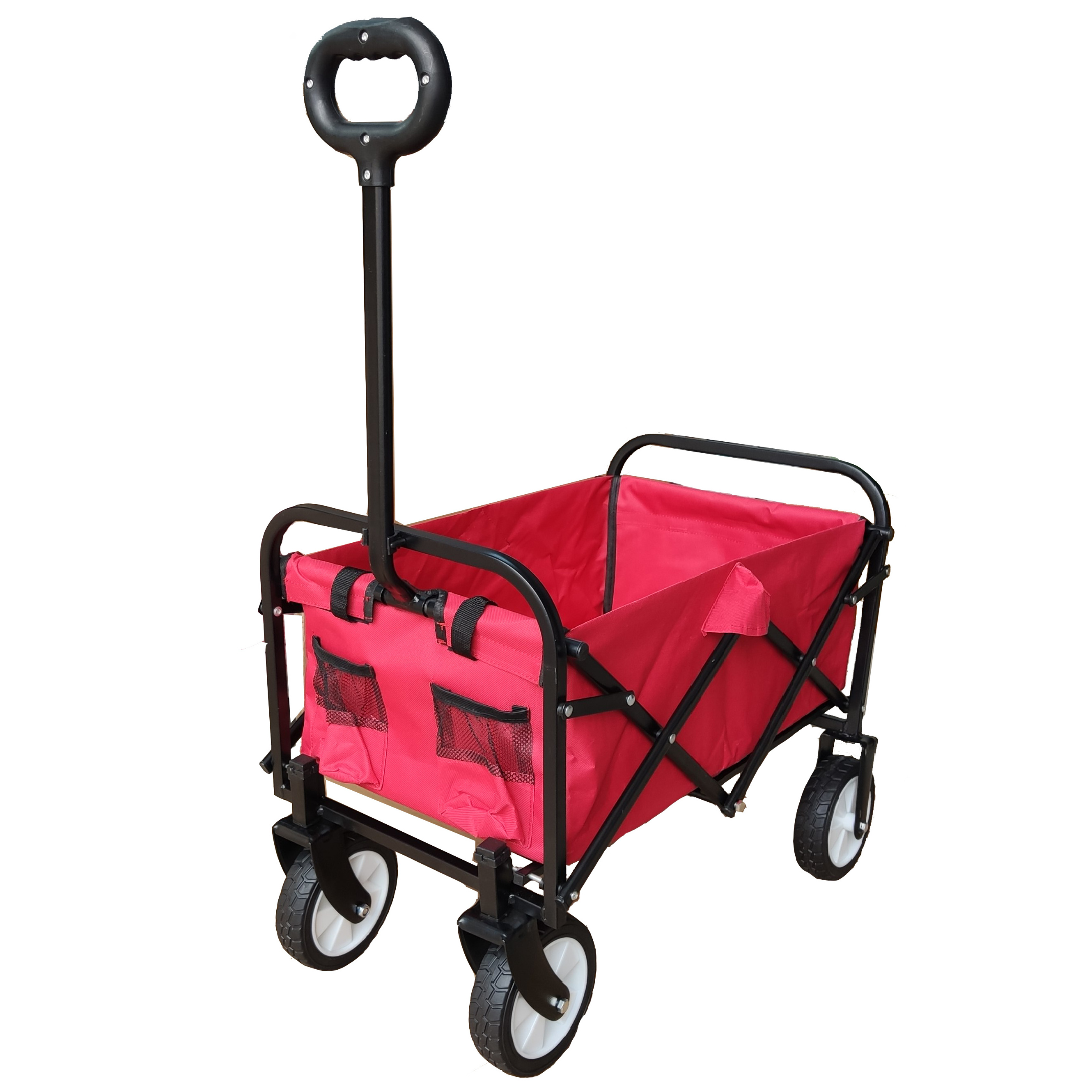 Small Collapsible Garden Wagon Cart Heavy Duty Foldable Wagon Mini Utility Pull Cart Grocery Outdoor Sport Cart