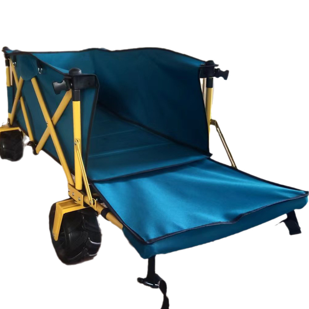 Hot Sale Wholesale Trolley Cart Foldable Folding Utility Wagon Portable Cargo Wagon For Camping Beach Outdoor Garden