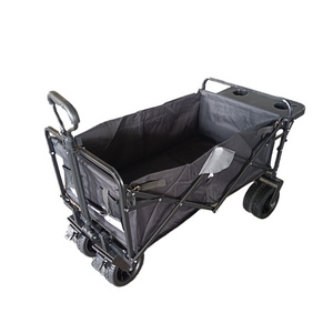 Outdoor Garden Park Utility Kids Wagon With Table Portable Beach Trolley Cart Foldable Camping Stroller Folding Wagon With Brake