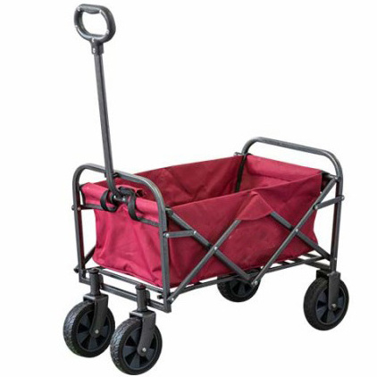 Small Collapsible Garden Wagon Cart Heavy Duty Foldable Wagon Mini Utility Pull Cart Grocery Outdoor Sport Cart