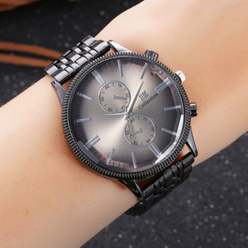 7042 hot sales Stainless Steel men black watch fashion casual watches men wrist watch montres hommes