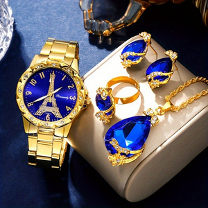 NW1508  Women's Watch Eiffel Tower Quartz Watch Luxury Golden Stainless Steel Wrist Watch