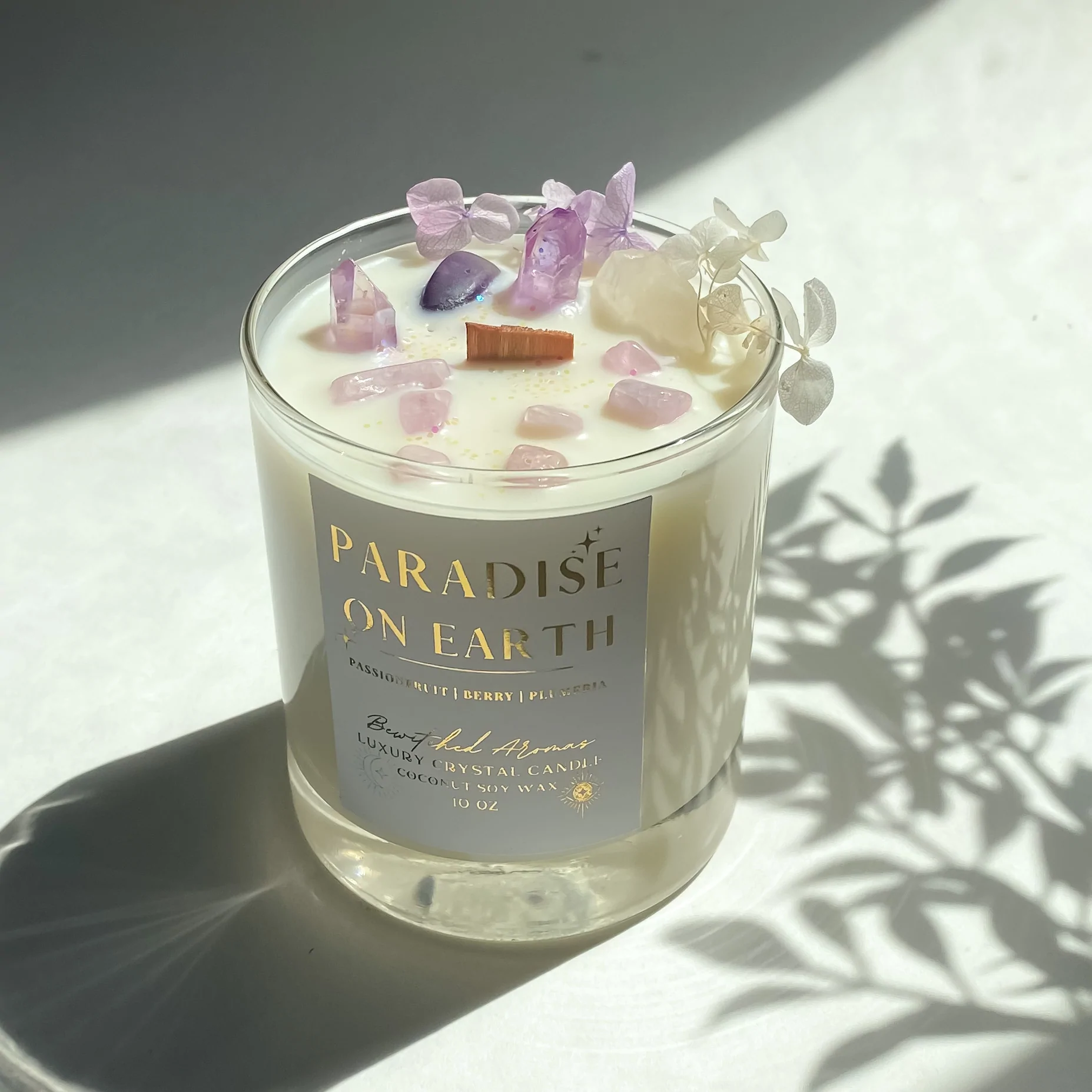 Luxury 10 oz Crystal Candle Non Toxic Soy Wax Scented Candles Ignited With A Crackling Wooden Wick Burn Time 60 Hours