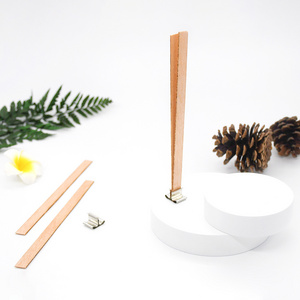 Naturally Smokeless Wooden Candle Wicks Iron Stand Candle Cores Wooden Natural Smokeless Wood Wicks for Candle DIY Craft