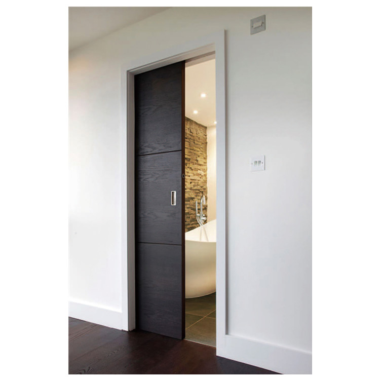 Modern pocket interior wood door design sliding in wall pocket wood door