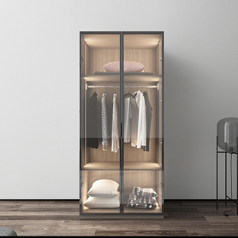 Modern Bedroom Wardrobe Furniture Modern Design Dlass Door Wooden Dardrobe Walk in Closet