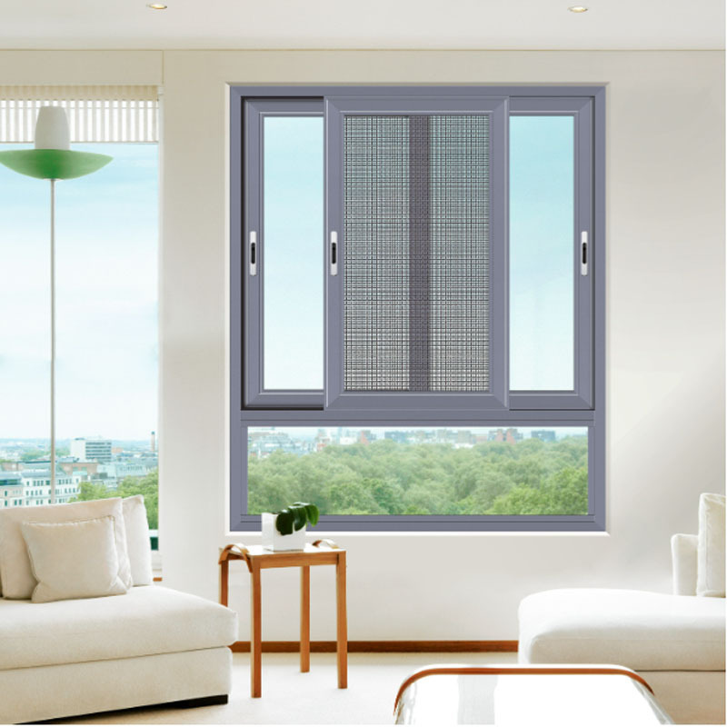 Hot Sales Thermal Break Aluminum Sliding Window Double LOW-E Glass Aluminum Glass Windows with Stainless Steel Mesh