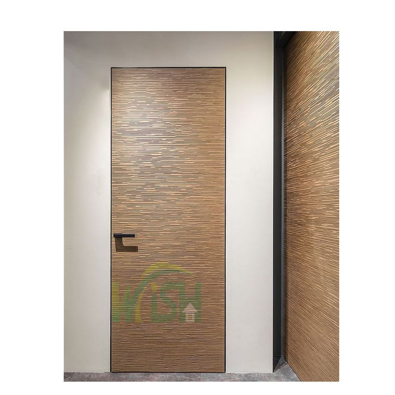 Modern House Style Invisible Frameless Concealed Interior Bedroom Wooden Door Swing Frameless Interior Invisible Door