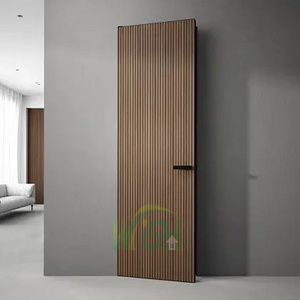 Modern House Style Invisible Frameless Concealed Interior Bedroom Wooden Door Swing Frameless Interior Invisible Door