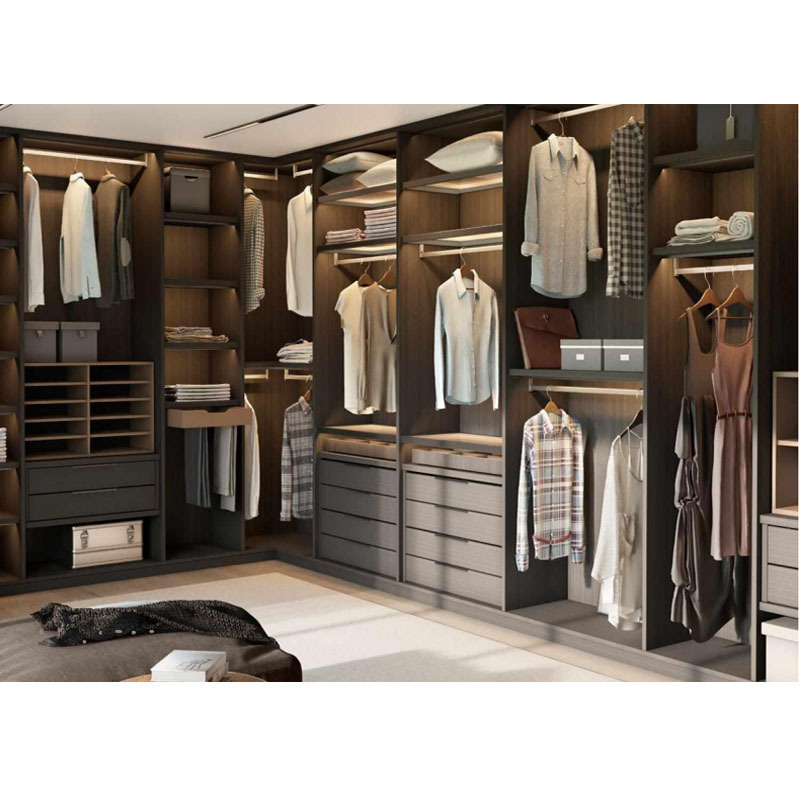 Manufacturing modern closet cabinet furniture laminated finish cupboard walk in closet wardrobes custom wood bedroom cupboards