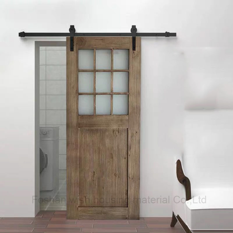 Factory price white wooden mirror glass entry sliding barn door systems