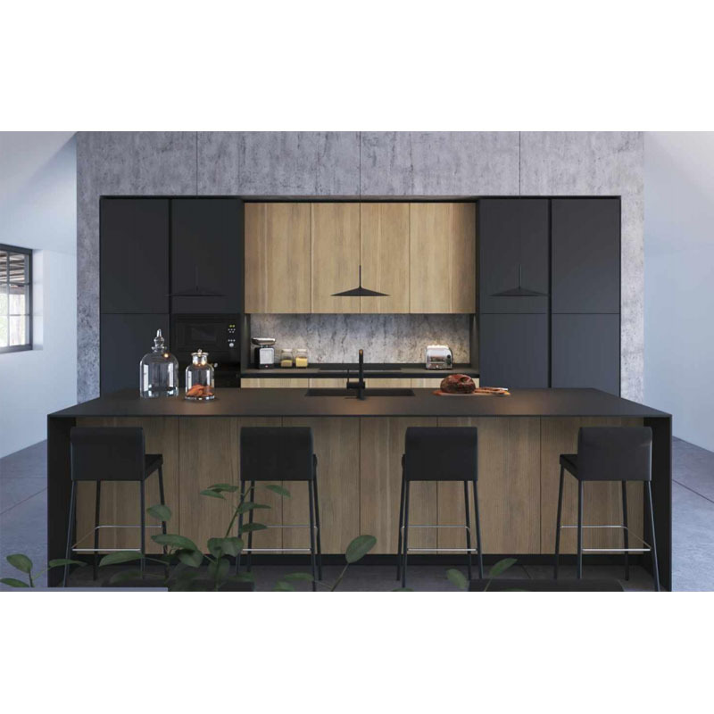 New Design European Style Laminate Custom Wood Cheap Modern Dark Shaker Kitchen Cabinet