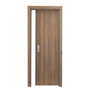 Modern pocket interior wood door design sliding in wall pocket wood door