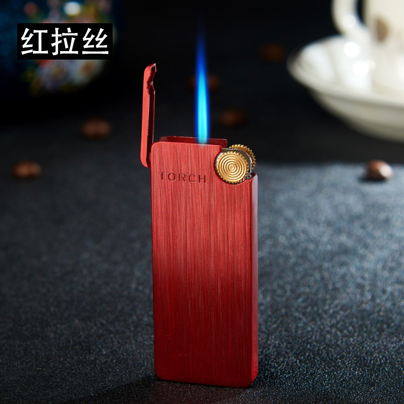 LT181 High quality torch blue flame windproof lighter adjustable electroplating micro torch lighter for men