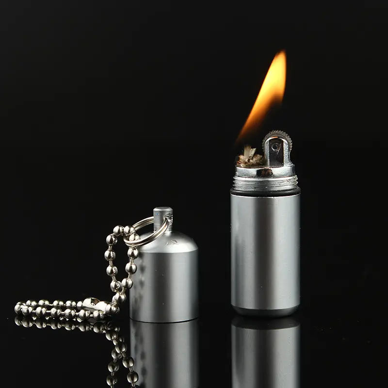 LT106 Mini Lighter Aluminium Alloy Kerosene Oil Cigarette Ignition Tool with Keychain