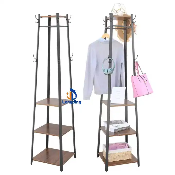 CB016 Factory direct modern simple iron coat rack creative fashion office hanging coat rack three layers storage coat rack